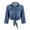 Dark Blue, variant on Women's Casual 3/4 Sleeve Button Down Crop Jean Top Knot Tie Denim Shirt Jacket Spring Tops for Women