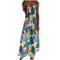 thumbnail image 2 of Ovzne Robes pour Femmes 2025 Robe Femmes Robes d'Été pour Femmes Imprimé Sans Manches Col Rond Robe Décontractée Longues Robes de Printemps Imprimée Liquidation, 2 of 5
