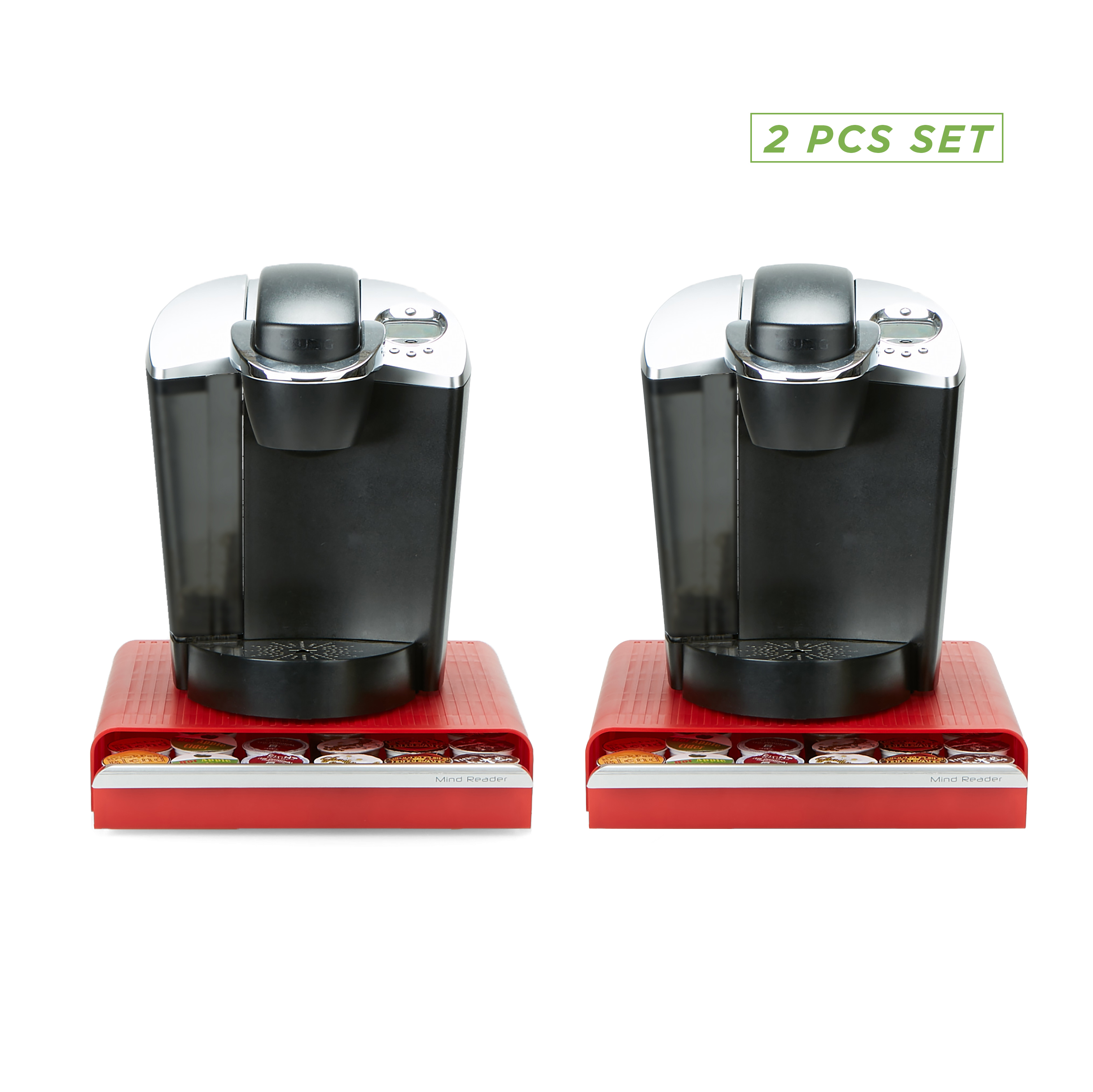 Mind Reader 36 Capacity Kcup Single Serve Coffee Pod Storage Drawer Organizer 2 Pack Red