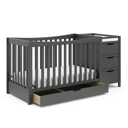 Graco Remi 4-in-1 Convertible Baby Crib and Changer, Gray