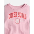 thumbnail image 2 of Wonder Nation Little Girls Crewneck Sweatshirt and Shorts Set, 2 Piece, Sizes 4-10, 2 of 3