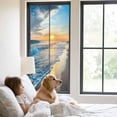 thumbnail image 2 of Sunset Beach Privacy Window Film, Decorative Frosted Glass Window Film, Spray Ocean Waves Sky Nature Scenery Reusable Peel and Stick Static Cling for Home Bathroom Office Glass Door 29.5"x78.7", 2 of 8