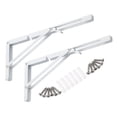 thumbnail image 1 of Uxcell 2 Pcs Folding Shelf Brackets, 16 Inch Iron Collapsible Shelf Bracket, L Shelf Bracket Home Decor, White, 1 of 6