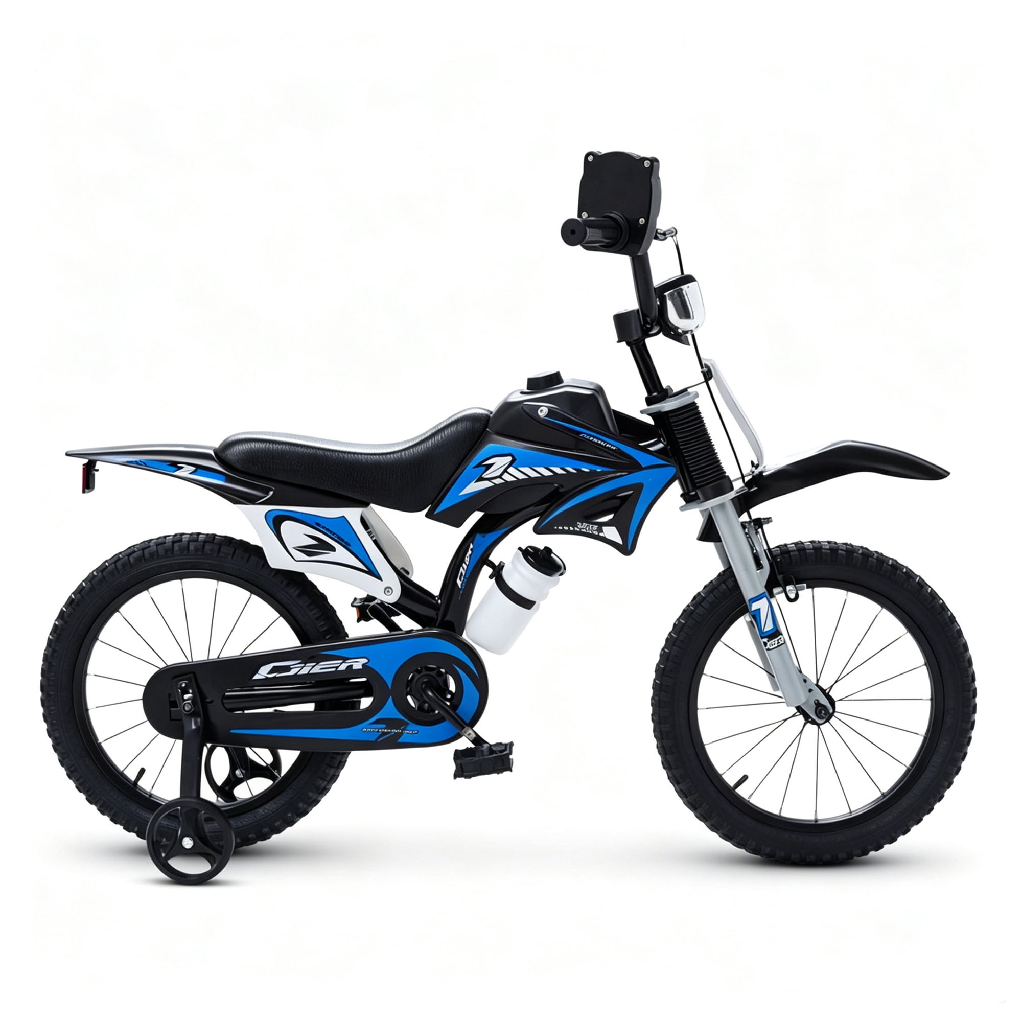 12 inch Kids Bike for Boys, Akaber Bicycles for Kids Ages 2-4 with Training Wheels, Sound Maker, Bottle Design, Dashboard, Easy Assembly