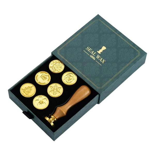 Kits de sellos de cera BLESIY para El Día de San Valentín 6 sellos Color Verde