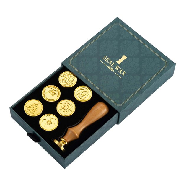 Kits de sellos de cera BLESIY para El Día de San Valentín 6 sellos Color Verde