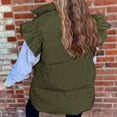 thumbnail image 6 of UYISJ Women's Puffer Vests Ruffle Sleeve Winter Button Down Waistcoats Mockneck Padded Gilet Sleeve Tops with Pockets Green M, 6 of 6