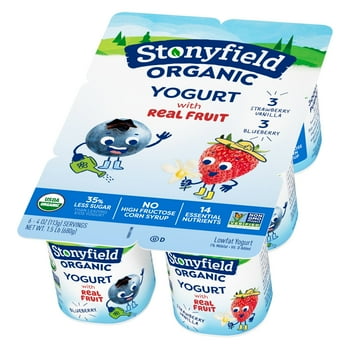 Stonyfield  Kids Blueberry & Strawberry Vanilla Low Yogurt