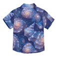 thumbnail image 2 of Dailycode Small Short Sleeve Button Down Shirts Starry Sky Shells Casual Shirt 3-10 Years, 2 of 9
