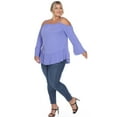 thumbnail image 4 of White Mark Women's Plus Size Cold Shoulder Ruffle Sleeve Top, 4 of 5