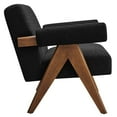 thumbnail image 3 of Loveseat Sofa Couch, Black, Fabric, Wood, Living Kitchen Cafe Bistro Hospitality Restaurant, Modern Contemporary HB36211, 3 of 9