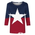 thumbnail image 5 of Pxxlle 250 Anniversary USA Flag Shirts for Women Plus Size 3/4 Sleeve 4th of July T Shirts Summer Casual Crewneck Tops for Independence Day XL, 5 of 5