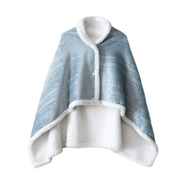 Qarigey Mantón para siestas, reemplazo de otoño e invierno, colorido, térmico, cálido, para mantener a los niños adultos, hogar, oficina, escuela, Pijama Azul Qarigey AP016529-01