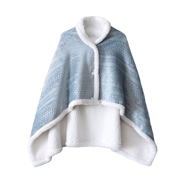Qarigey Mantón de franela para siesta, reemplazo de otoño e invierno, colorido, bonito, cálido, para mantener a los niños adultos, capa de manta para Pijama Azul Qarigey AP016529-01