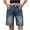 Blue, variant on Idoravan Denim Shorts Women 7 Inch Jean Shorts Womens Women's Button Solid Color Pants Pocket Elastic Waist Jeans Shorts