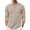 Khaki, variant on Awwp Men's Linen Cotton Shirt 3/4 Sleeve Stand Collar Casual Button down Shirts with Pocket Breathable Summer Shirts 8 Colors Available Vacation Beach Shirt Beige Size: L