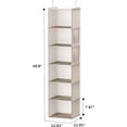 thumbnail image 3 of bvcdtgh Organisateur et Rangement Suspendus pour Garde-Robe Étagères de Rangement Suspendues pour Garde-Robe à 6 Tablettes Gris, 3 of 7