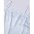 thumbnail image 4 of Camiseta sin mangas de satén con ribete de encaje para mujer, estilo veraniego, con tirantes finos y corte holgado., 4 of 9