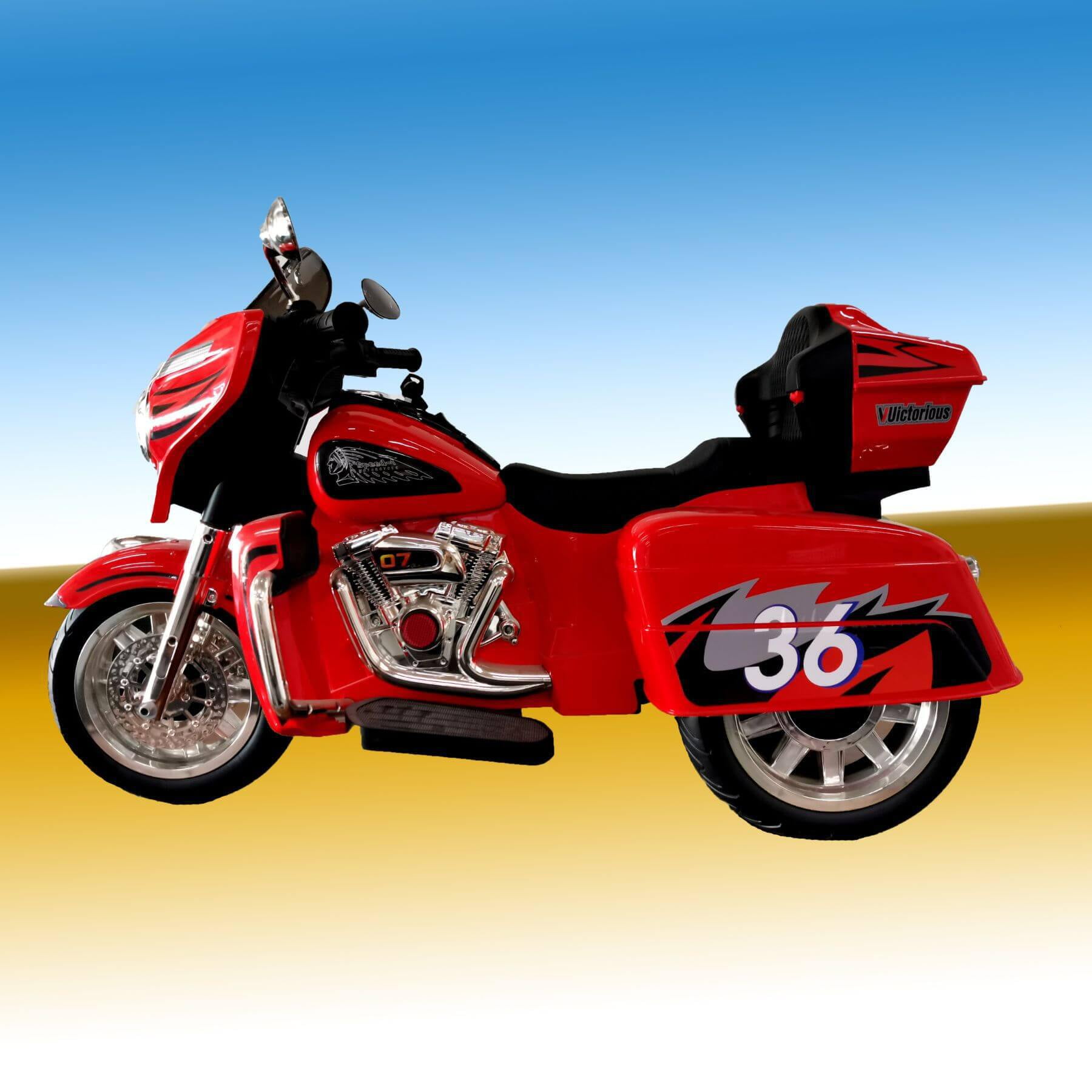 Tamco 12V Kids Electric Ride On Motorcycle with Two Seat and 3 Wheels, Red