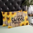 thumbnail image 4 of Sunflower Throw Pillow Cover 20 x 26 Inch Decorative Pillow Cover Farmhouse Country Flowers Vintage Wood Grain Lumbar Pillowcase Seasonal Rectangle Cushion Case for Couch Sofa Bed Living Room, 4 of 7