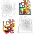 thumbnail image 1 of Paquete de 2 moldes de resina para marco de fotos, kit de marco de fotos con patrón de palabras de amor, molde de silicona epoxi para decoración de bodas, 1 of 5