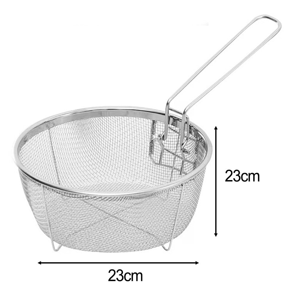 Yannee Fry Basket,Stainless Steel Deep Fry Basket Round