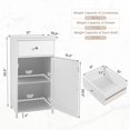 thumbnail image 2 of RONG-3 Bathroom Floor Cabinet, Single Door Side Storage Cabinet with Drawer, Wooden Storage Organizer for Bathroom, Living Room, Entryway,White, 2 of 7