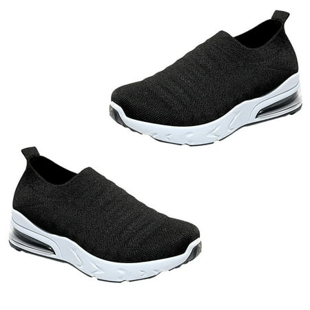 Wedge Platform Loafers Sneakers Breathable Sneakers Women s Shoes Breathable Sports Shoes 8.5 Black