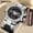Silver black, variant on 3186 Trendy Digital Quartz Analog Electronic Double Display TPU Strap Waterproof Shock Fashion Sports Men Cool Watches