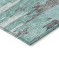 thumbnail image 4 of HomeRoots 582415 10 x 14 ft. Abstract Washable Indoor & Outdoor Rectangle Area Rug, Teal Blue, Charcoal & Silver, 4 of 5