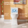 thumbnail image 2 of 16.5 Inch Tall Toilet, One-Piece Elongated Toilet with ADA Comfort Chair Height Seat, Powerful 1.28 GPF Side flush, 12" Rough In High Bowl for Seniors, White, 2 of 8