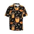 thumbnail image 3 of Xecao Bee and Honey print Hawaiian shirt - a stylish short-sleeve button-down for men, perfect for casual beach and tropical outings., 3 of 9