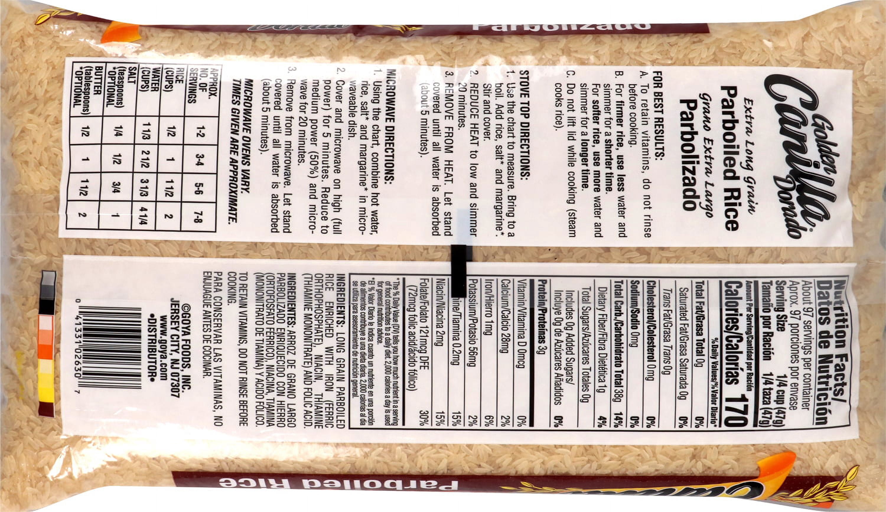Goya Golden Canilla Long Grain Parboiled Rice, 10 lbs