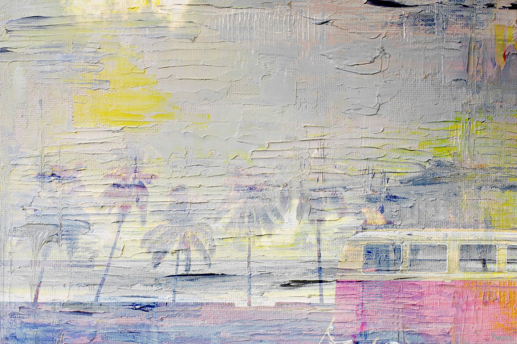 "Palms at Sunset" Painting Print on Wrapped Canvas