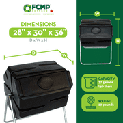 FCMP Outdoor 37 Gallon Single Chamber Roto Tumbling Compost Bin, Black