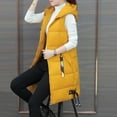 thumbnail image 4 of CAICJ98 Womens Vests Fashion Women's Lightweight Zip Up Hooded Vest Fashion Sleeveless Quilted jacket With Pockets Yellow,XXL, 4 of 5