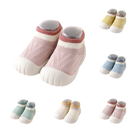 YHAJDS Baby's First Walkers Knit Upper Non Slip Soft Sole Unisex Infant Walking Shoes