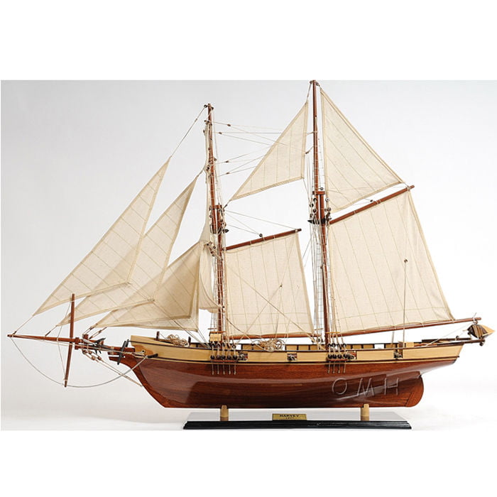 Harvey Baltimore Clipper Tall Ship 35" Wood Model Painted Boat Assembled 