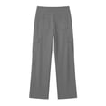 thumbnail image 4 of Hngshg Plus Size Cargo Pants for Women Athletic Pull on Solid Color Casual Wide Leg Pants Summer Going out Trousers with Pockets, 4 of 7