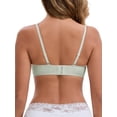 thumbnail image 3 of INSPIRE CHIC Women's Lace Trim Plunge Wireless Push Up Everyday Bras Spaghetti Straps Lightweight No Show Triangle Bra M Light green, 3 of 4