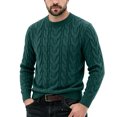 thumbnail image 2 of LYSMORA Men's Crew Neck Cable Knit Sweater Long Sleeve Pullover Top for Daily Commute Outdoor Walk Fall Winter Casual Outing, 2 of 6