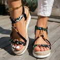 thumbnail image 5 of Mostsola Wedge Espadrilles for Women Platform Sandals Open Toe Boho Beaded Slingback Heels, 5 of 8