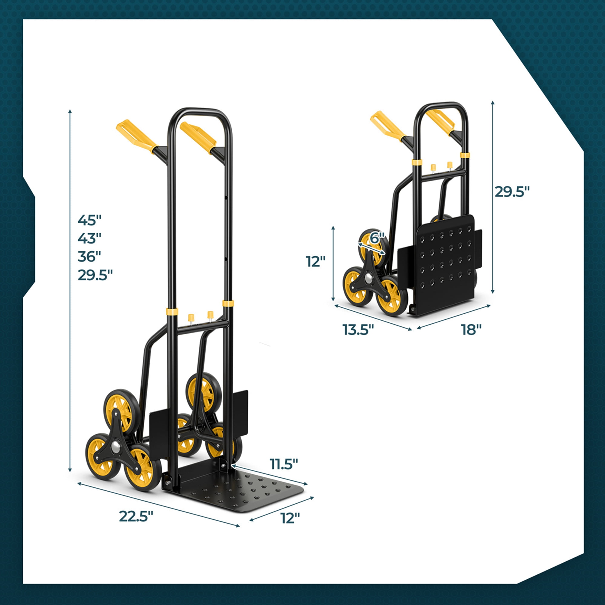 Costway Stair Climber Hand Truck with Telescoping Handle and Rubber Wheels 350 Lb Capacity
