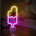 thumbnail image 3 of Luz de neón de paletas – Letrero de neón de paletas para dormitorio, escritorio, decoración de mesa – Luces de paletas alimentadas por batería/USB – Lámpara de luz nocturna de helado con soporte –, 3 of 4