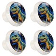 thumbnail image 2 of 4 Pcs Cartoon Dinosaur Knobs for Kitchen Cabinet Cupboard Dresser Bookcase Drawer Pulls Handles Round Home Decor, 2 of 8