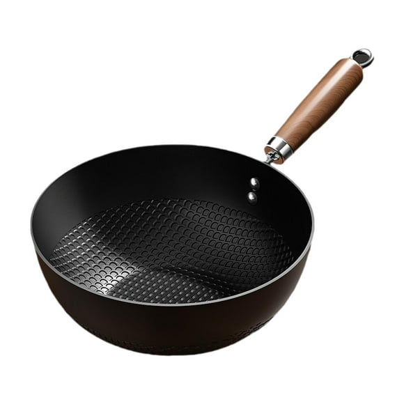 Sartén wok de hierro tradicional multiusos fácil de limpiar para saltear 26 cm