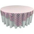 thumbnail image 1 of LA Linen Gingham Checkered Square Tablecloth 90'' x 90'' Polyester White & Pink, 1 of 1