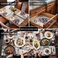 thumbnail image 2 of Independence Day Dwarfs Placemats Set of 6,Wipeable Washable Table Mats for Dining Tables, Opium Poppy on Retro Linen Place Mats for Kitchen Event Party Tabletop Decor, 2 of 9