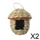 thumbnail image 1 of 2xcasa Colgante Para Pájaros, Decoración De Jardín, Cabaña De Hierba Para Pájaros, Pájaros Azules Canarios, Agapornis, 1 of 8