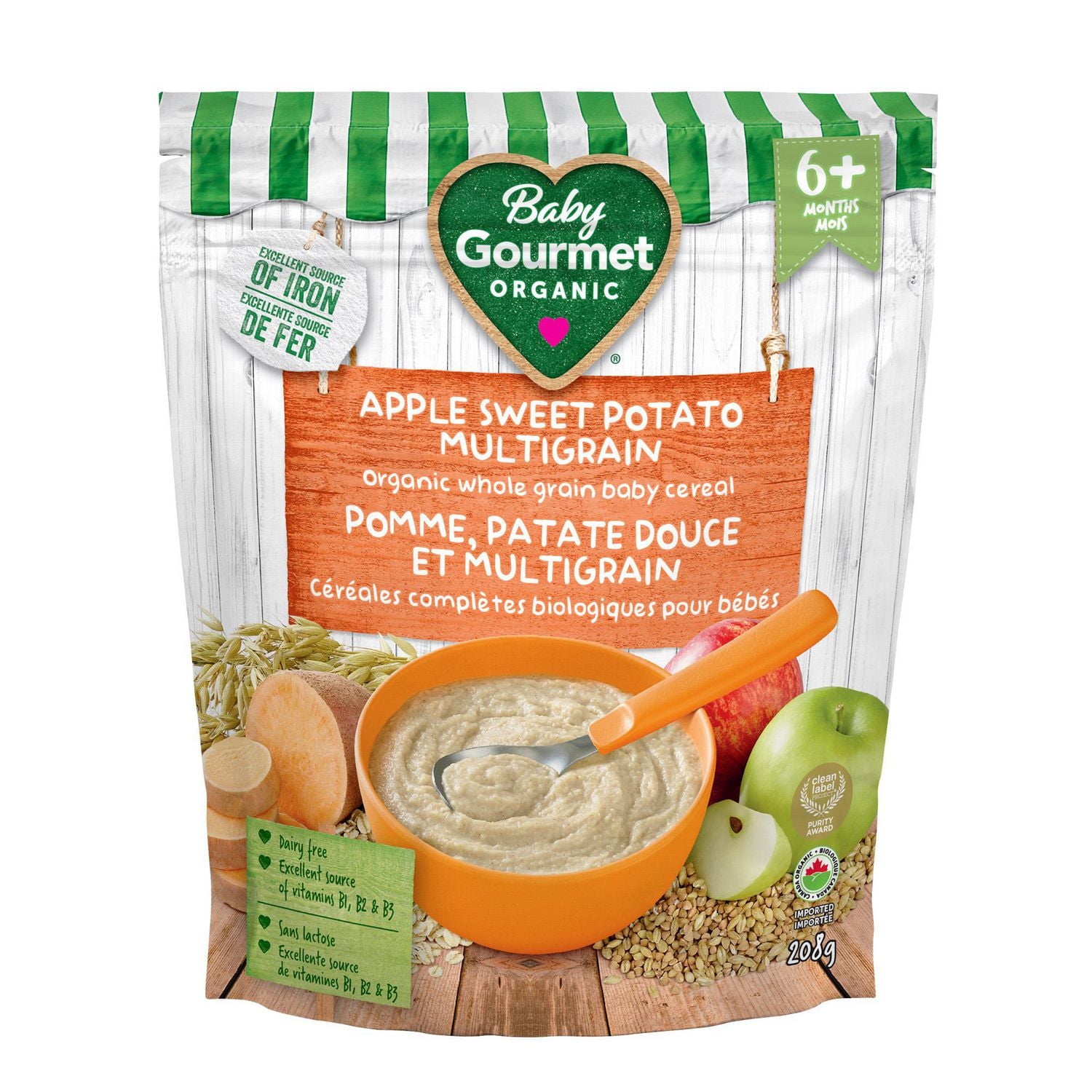 Céréales biologiques Baby Gourmet Pomme Patate douce Multigrains